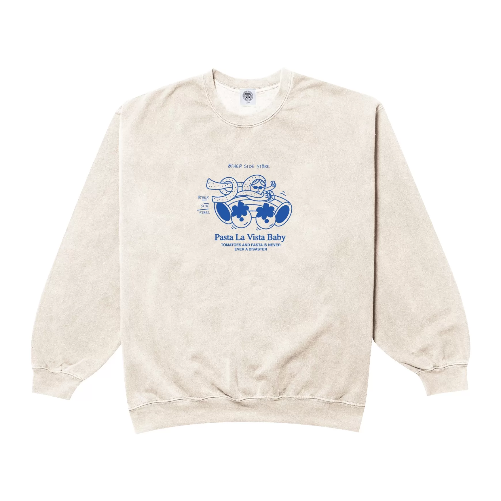 Other Side Store 'Pasta La Vista' Sweater - Vintage Washed Ecru Sale
