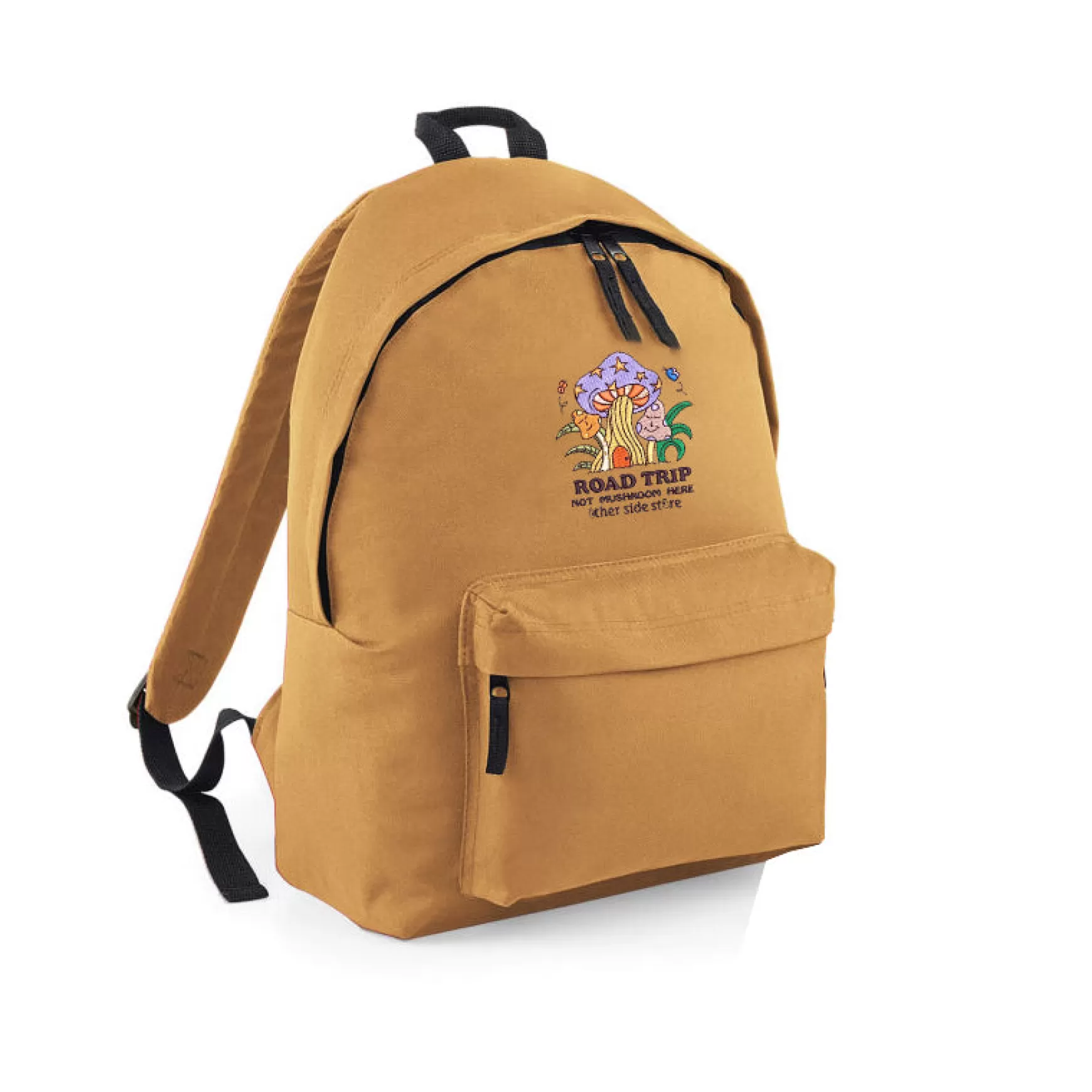 Other Side Store 'Road Trip' Embroidered Backpack - Caramel Cheap