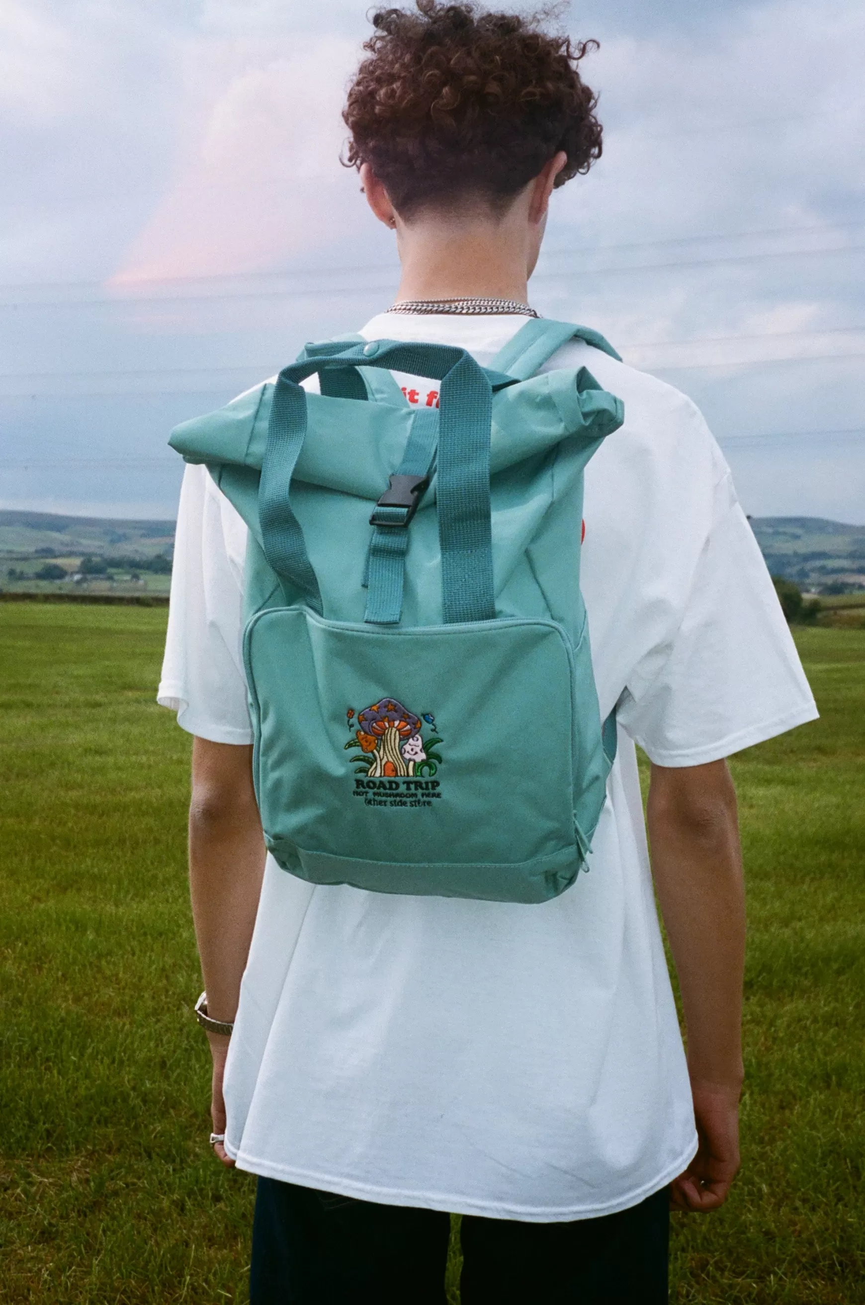 Other Side Store 'Road Trip' Embroidered Backpack - Teal Online