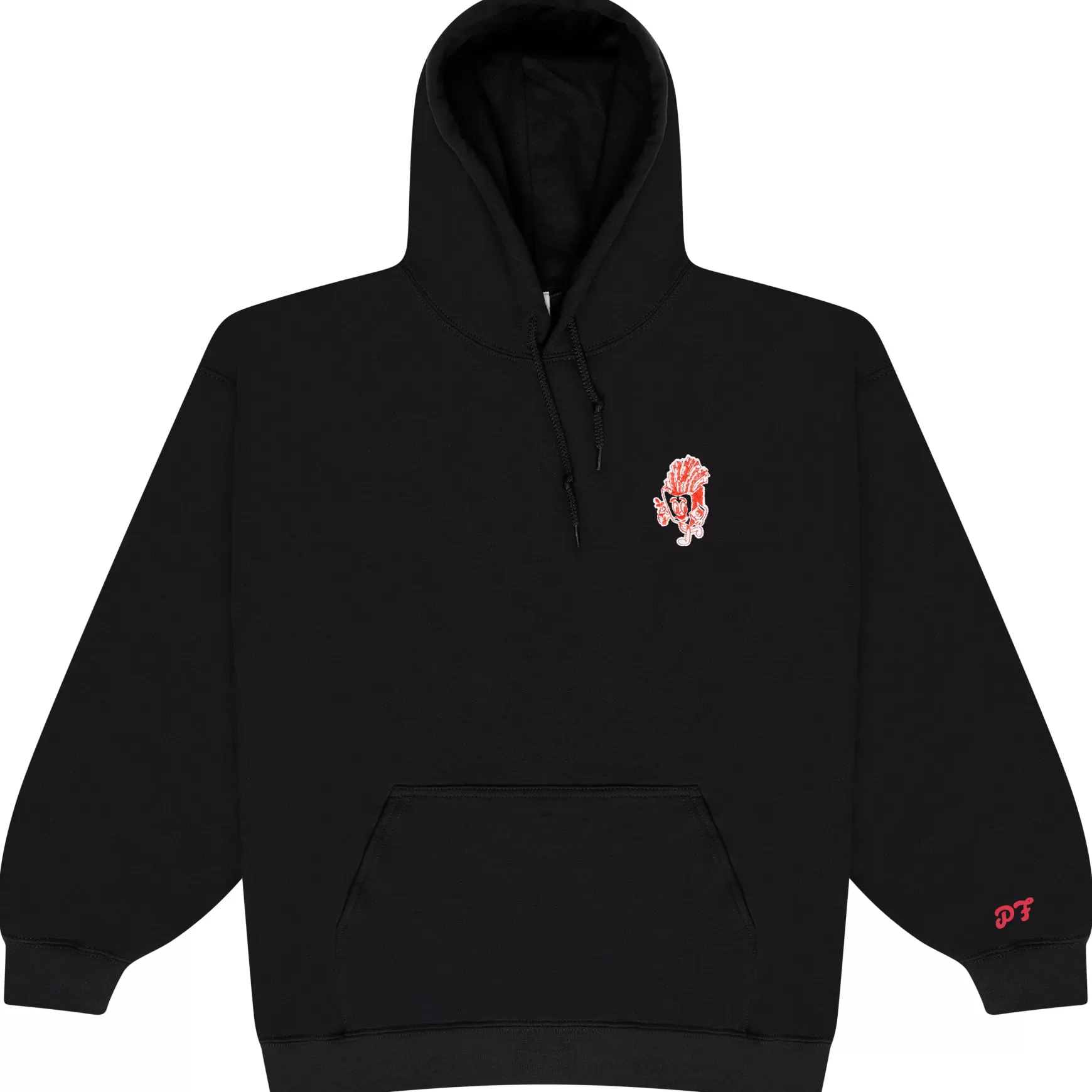 Pomme Frite 'Chips' Embroidered Hoodie - Black Clearance