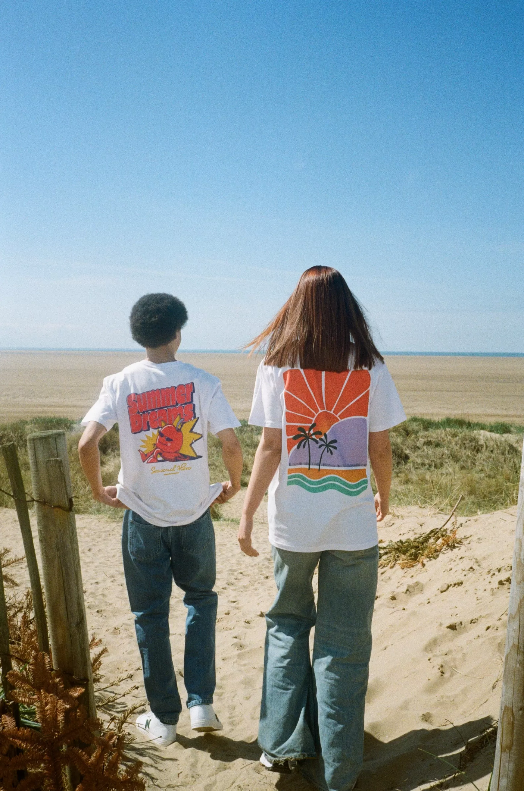 Seasonal Hero 'Abstract Sunset' Tee - White Flash Sale