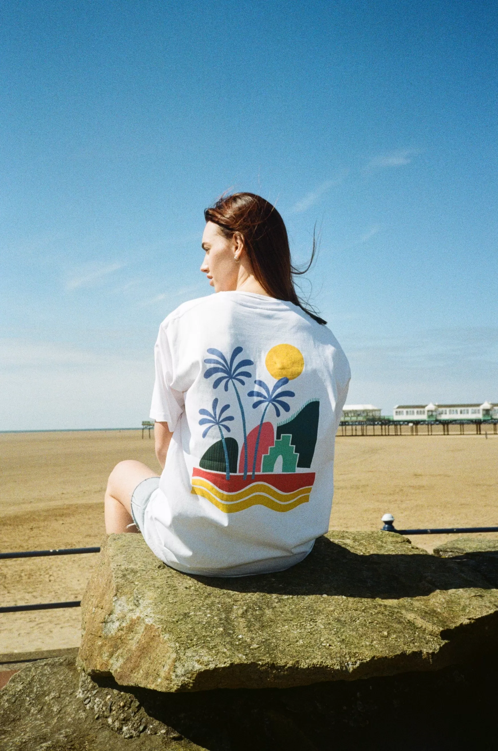 Seasonal Hero 'Palms' Tee - White Hot