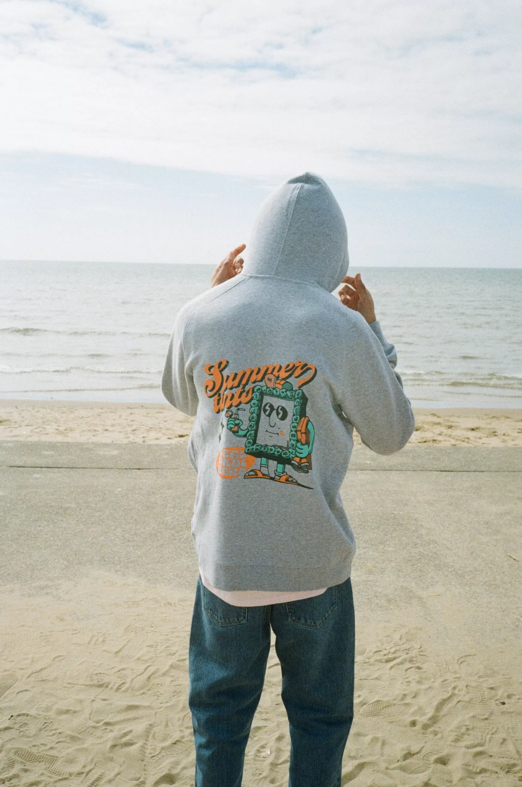 Seasonal Hero 'summery Tints' Hoodie - Heather Grey Flash Sale