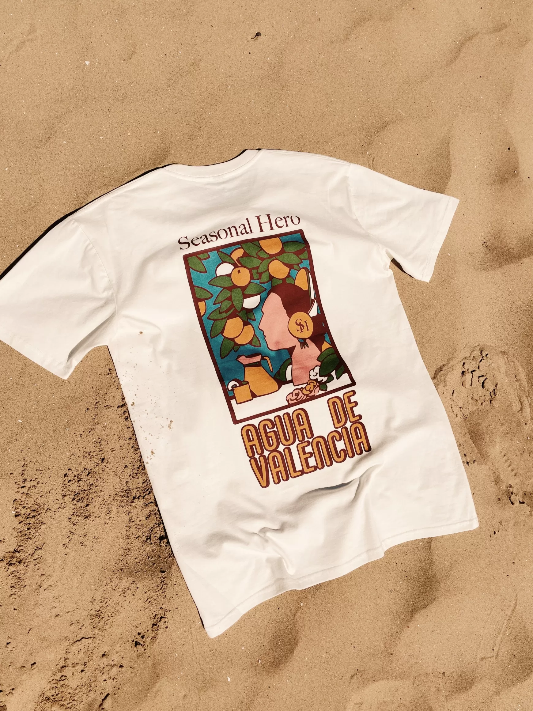 Seasonal Hero 'Valencia' Tee - Natural Outlet