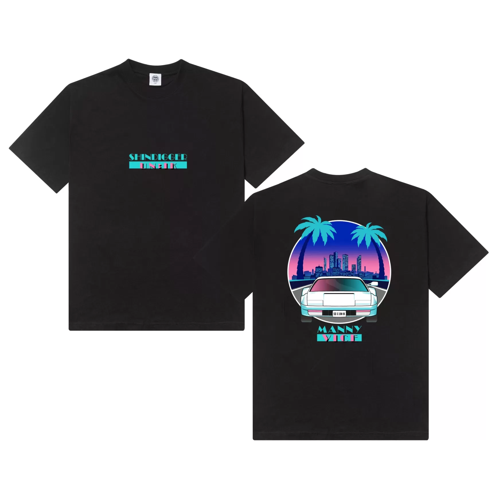 Shindigger X Un:Ik 'Manny Vice' Tee - Black Outlet