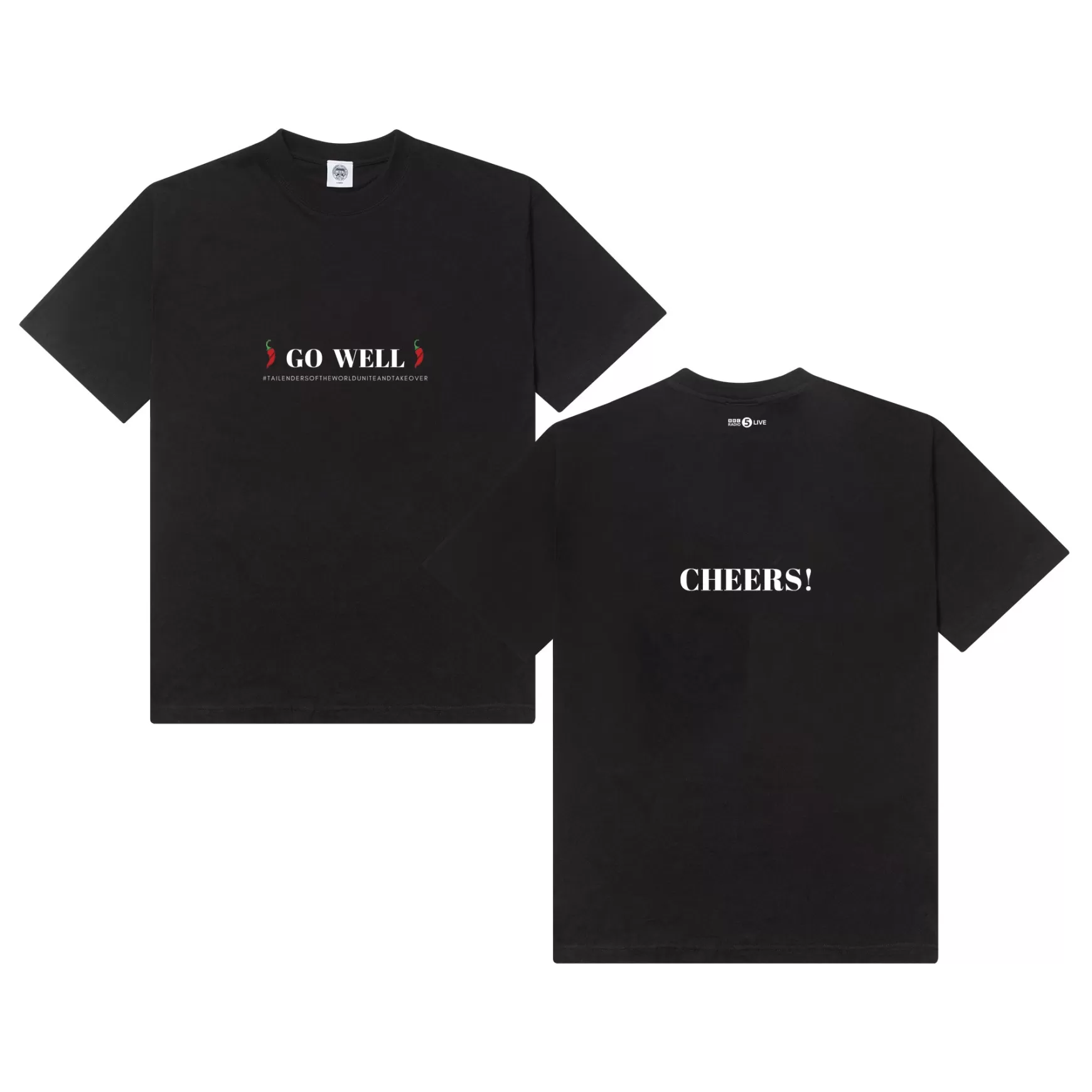 Tailenders 'Go Well' Tee - Black / White Fashion