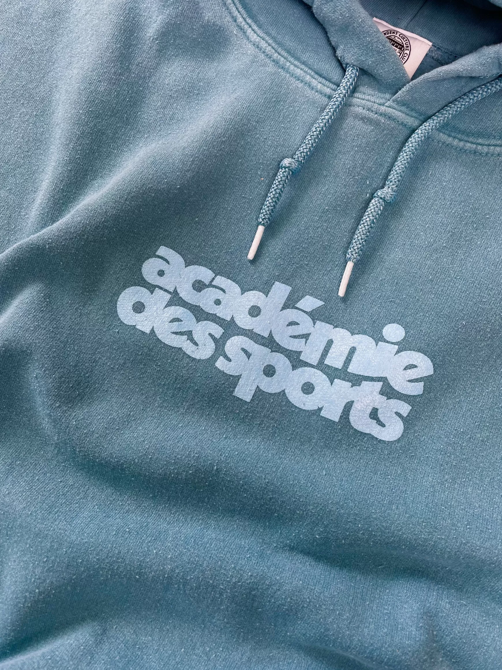 Vice 84 'Academie Des Sports' Vintage Washed Hoodie - Arctic Blue Outlet