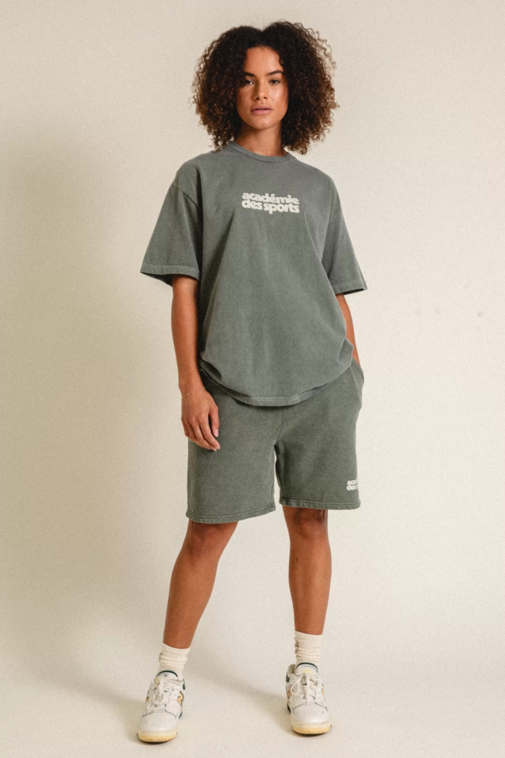 Vice 84 'Academie Des Sports' Vintage Washed Tee - Khaki Cheap