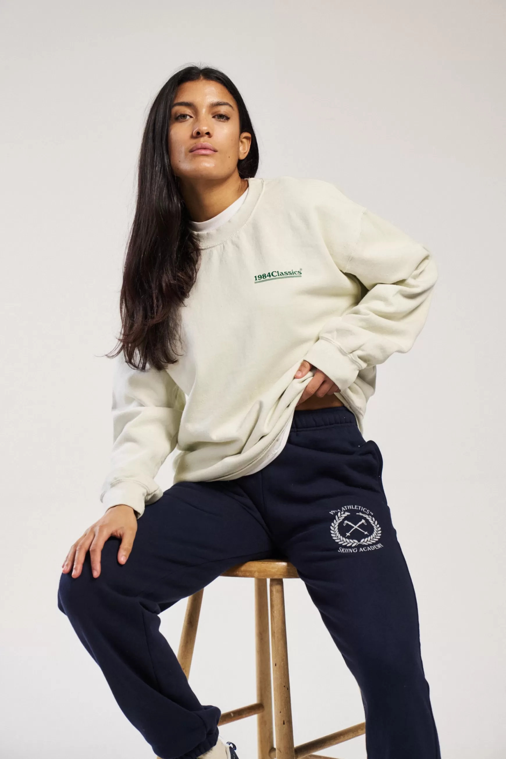 Vice 84 'Classics' Vintage Washed Sweater - Cream Flash Sale