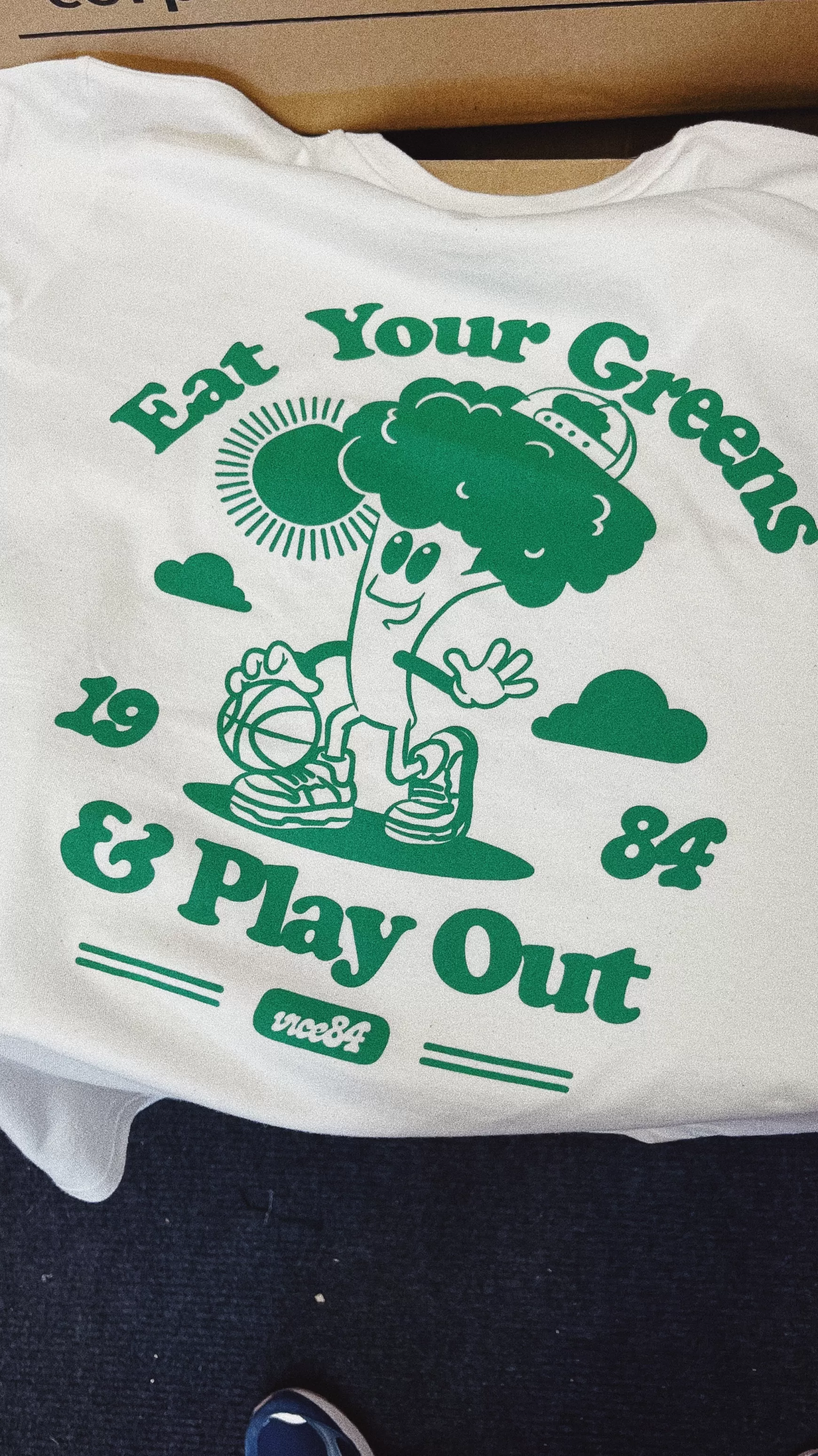 Vice 84 'Eat Your Greens' Tee - Natural Cheap