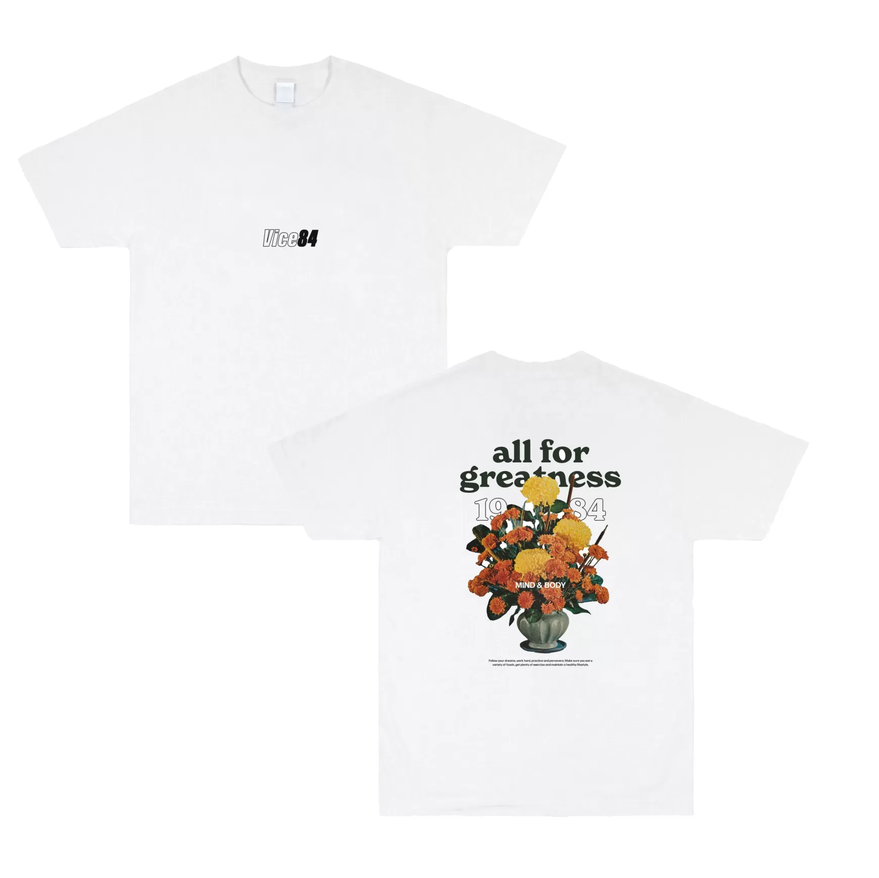 Vice 84 'Greatness' Tee - White Flash Sale