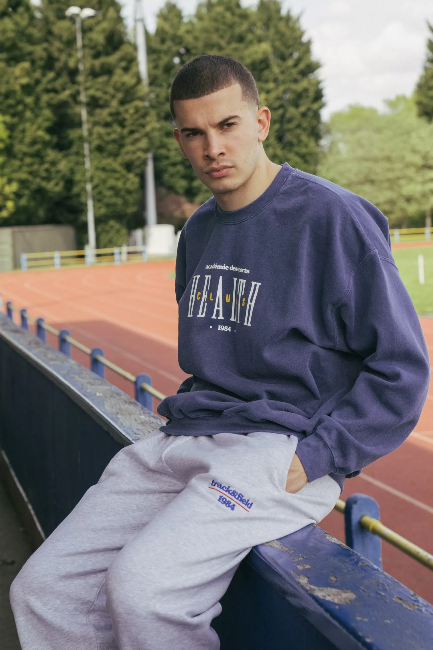 Vice 84 'Health Clubs' Vintage Washed Sweater - Navy Shop