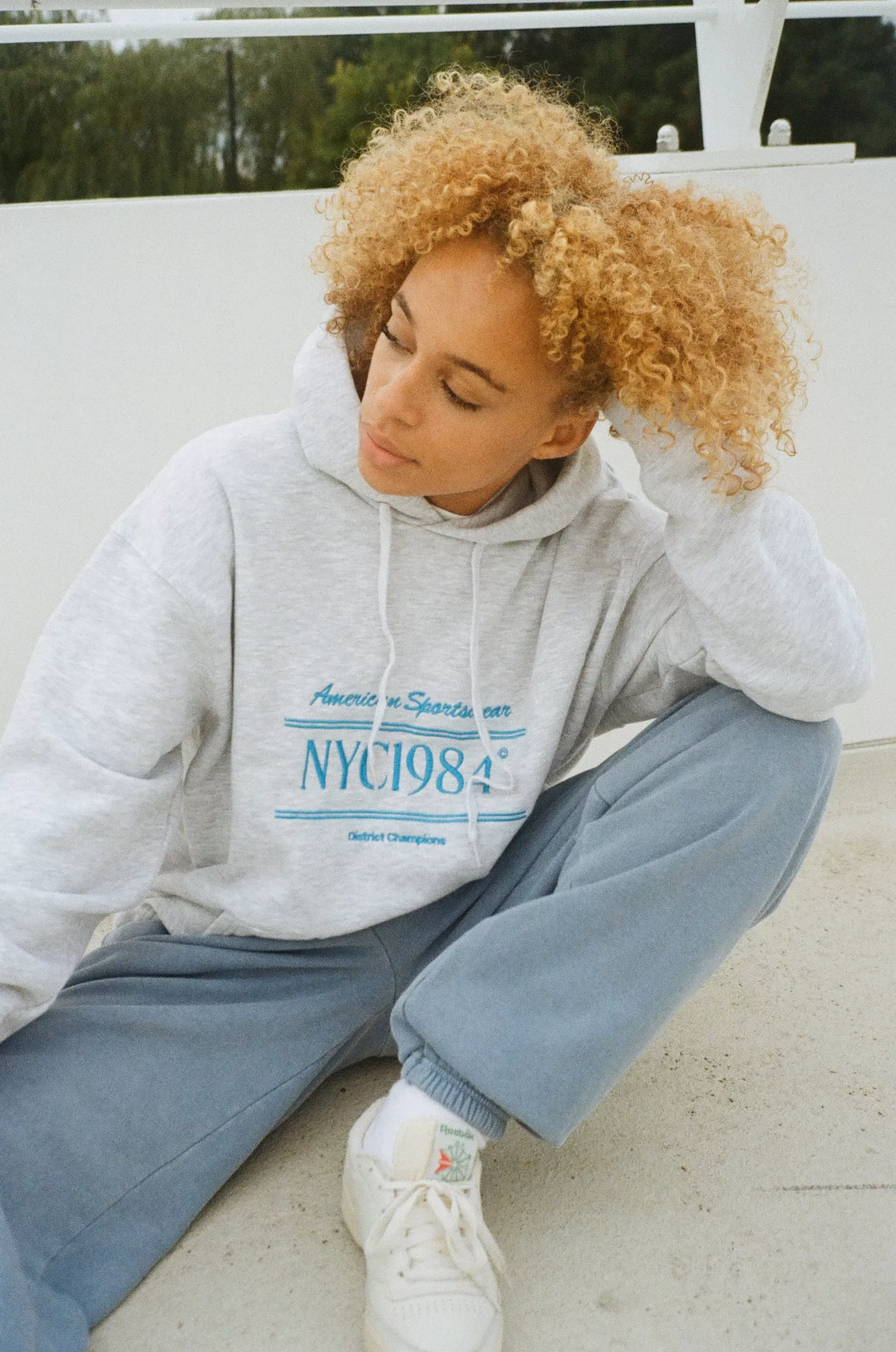 Vice 84 'Nyc Sports' Embroidered Hoodie - Ash Grey Best