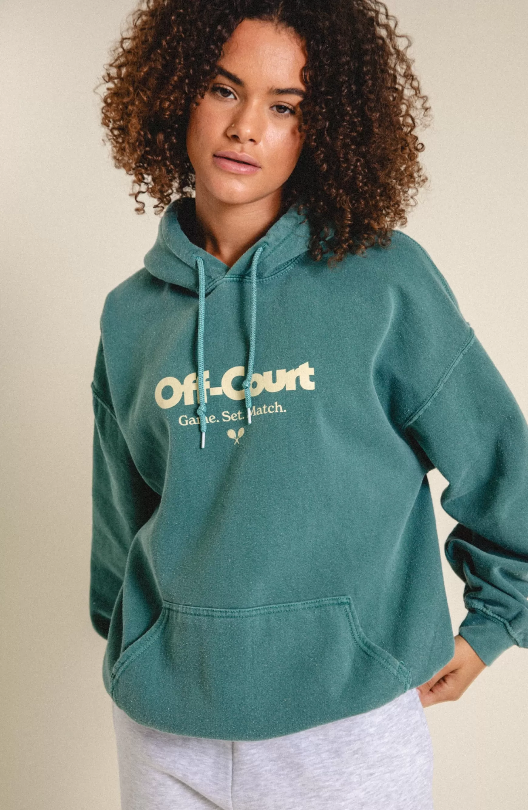 Vice 84 'Off-Court Gsm' Vintage Washed Hoodie - Forest Discount