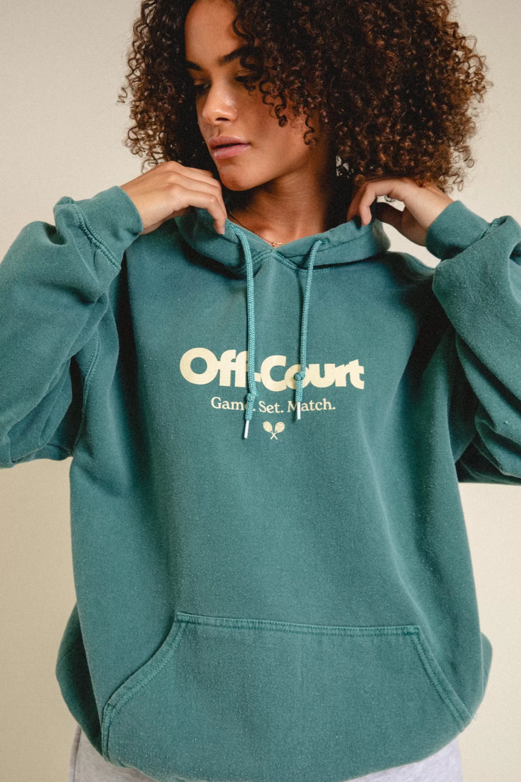 Vice 84 'Off-Court Gsm' Vintage Washed Hoodie - Forest Discount