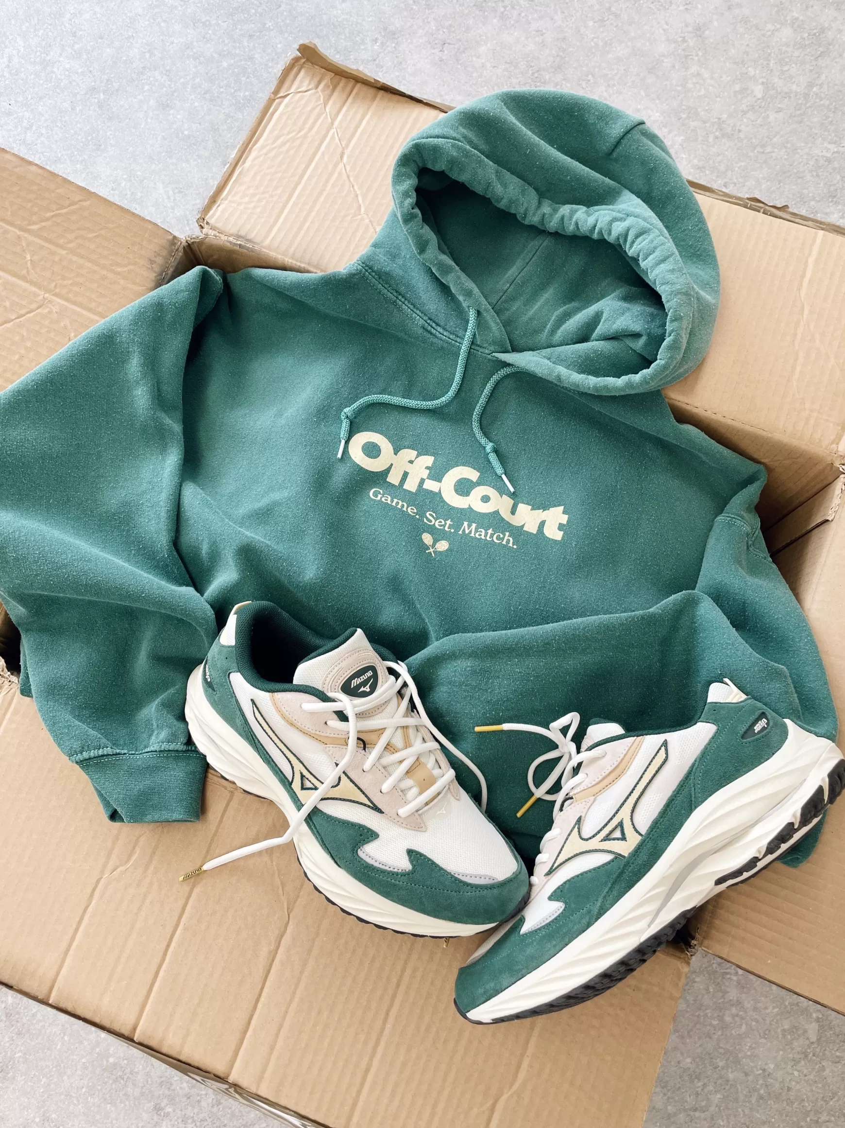 Vice 84 'Off-Court Gsm' Vintage Washed Hoodie - Forest Discount