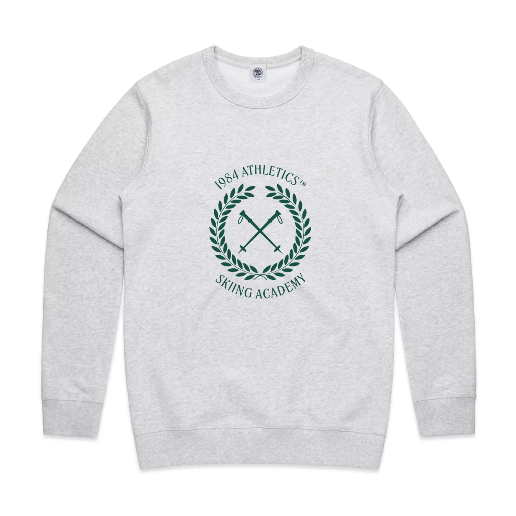 Vice 84 'ski Academy' Crew Sweater - Ash Grey Discount