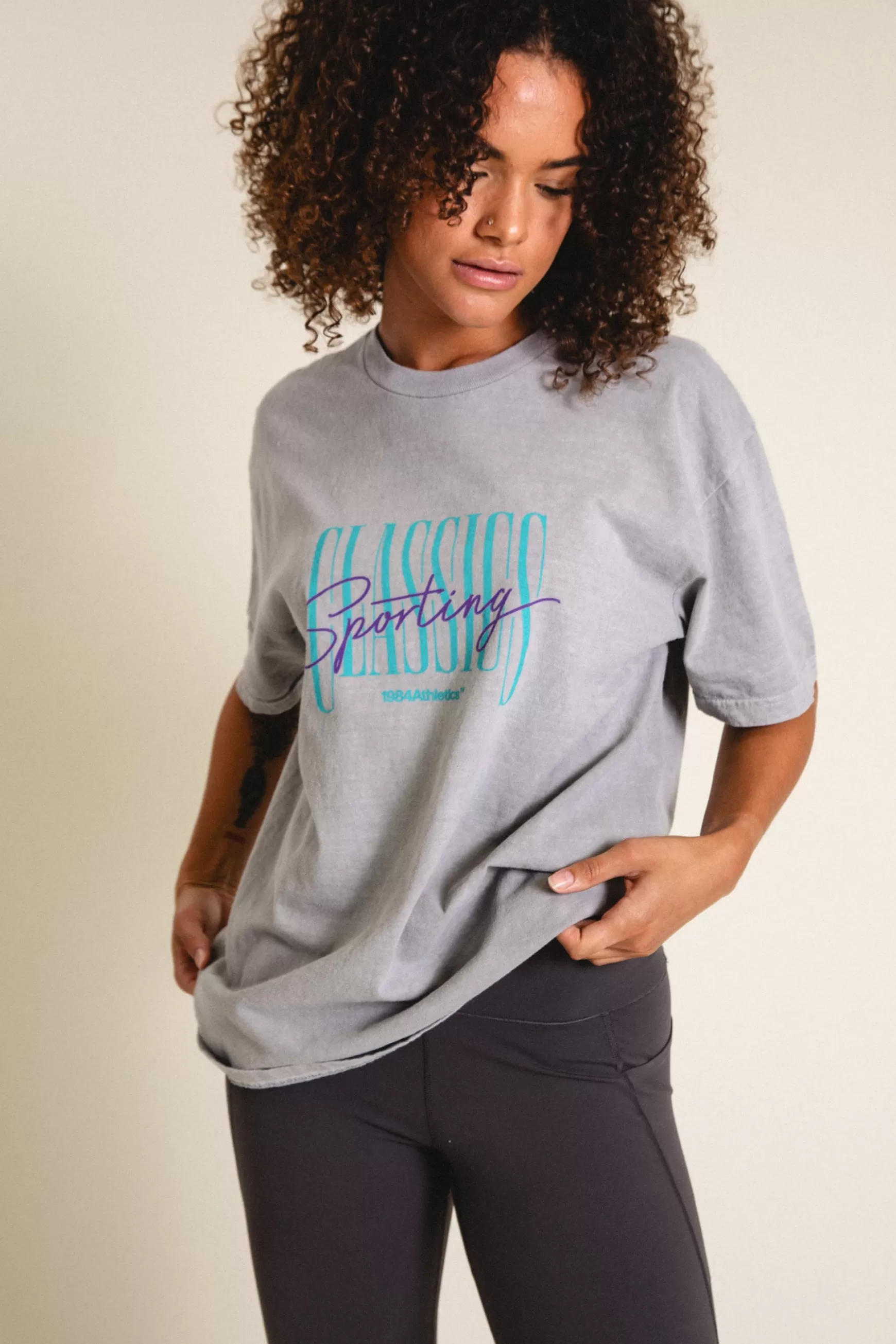 Vice 84 'sporting Classics' Vintage Washed Tee - Ash Hot