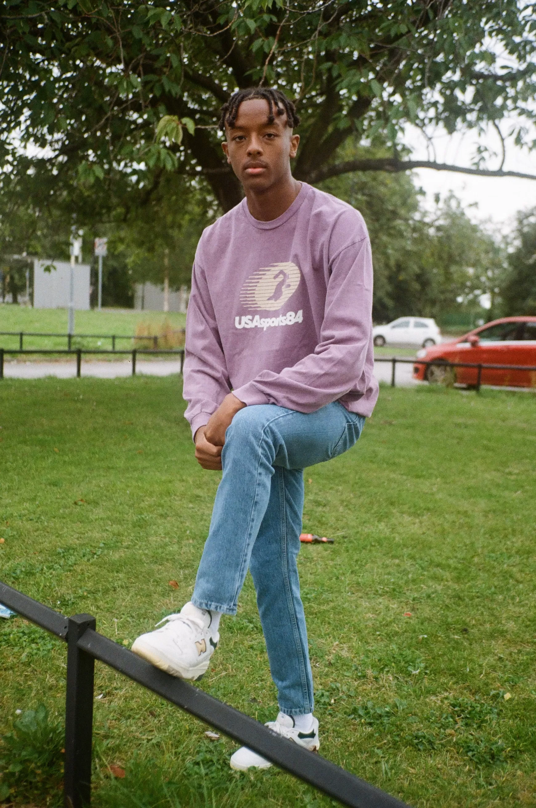 Vice 84 'sports Runner' Longsleeve Tee - Vintage Washed Plum Best Sale